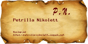 Petrilla Nikolett névjegykártya