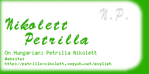 nikolett petrilla business card